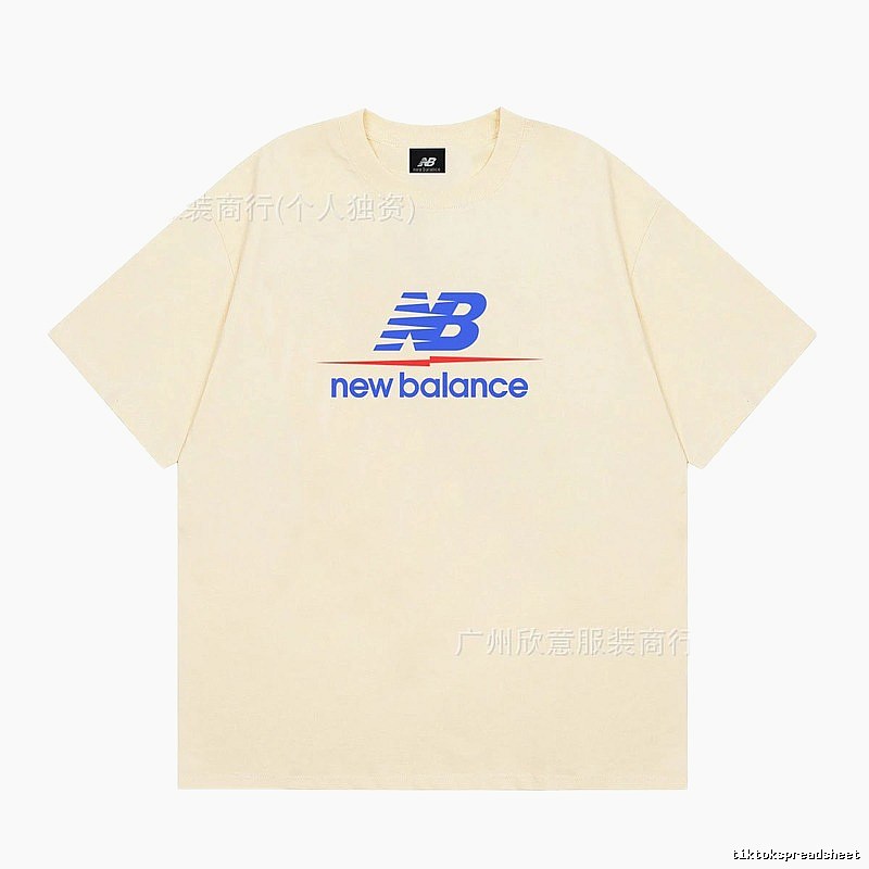 New Balance Printed Casual-style Light Beige Short-Sleeve T-Shirt