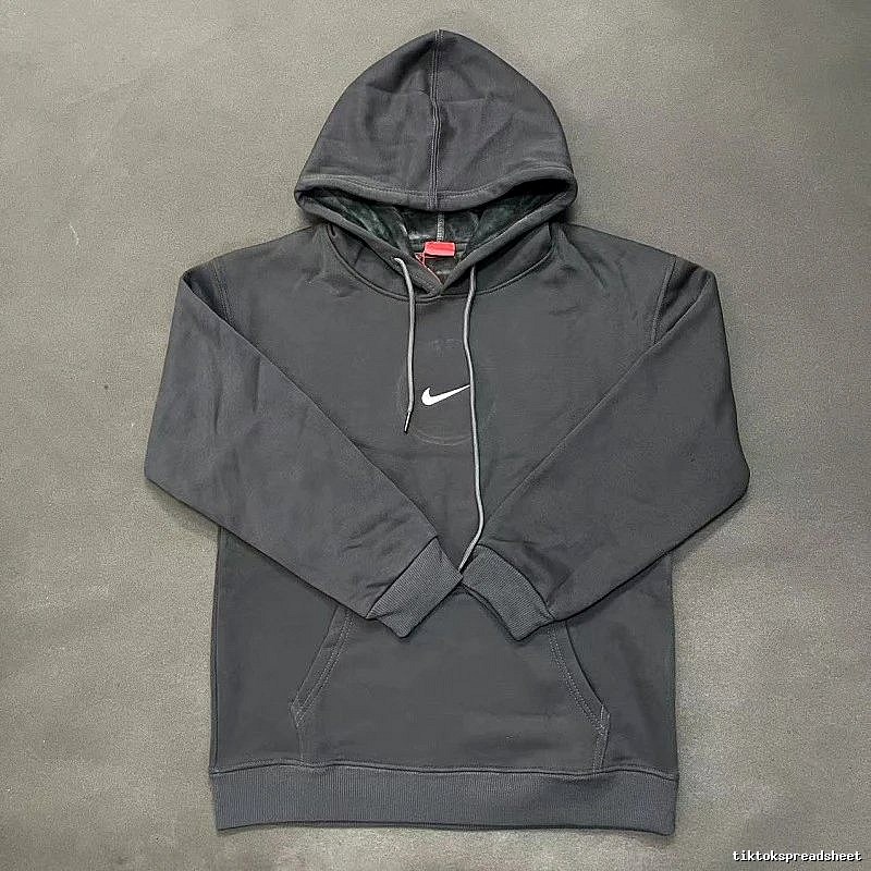 Nike Small-Logo Detail Gray Zip Hoodie Downtown Style Swoosh