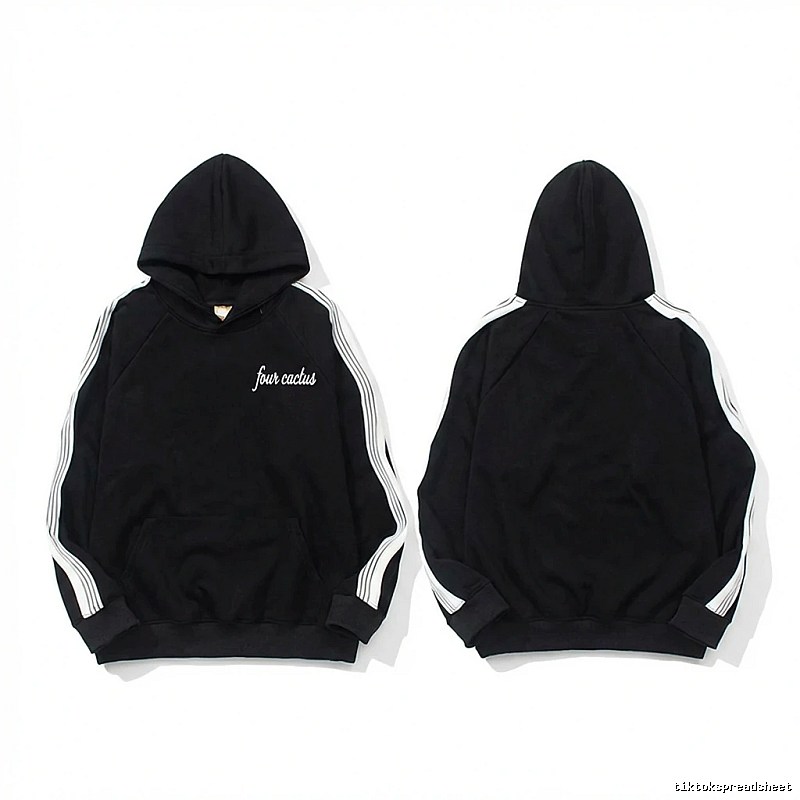 Other black hoodies with side stripes style