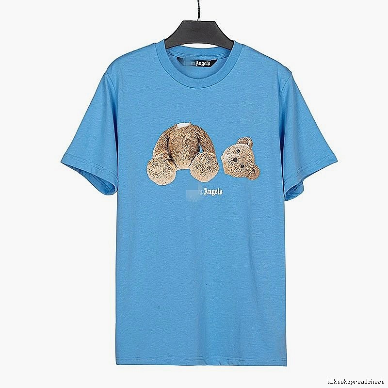 Palm Angels Compact Bear graphic T-shirt White Colorful Bear for Sport-Inspired Styling