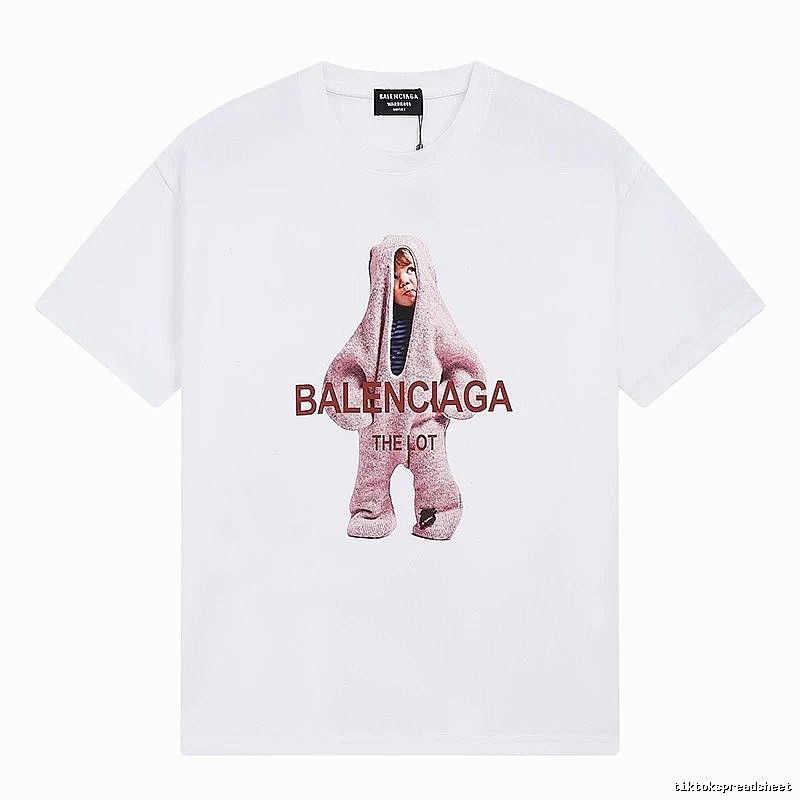 Parisian-style printed white T-shirt