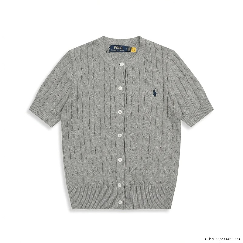 Ralph Lauren knitted retro-style grey cardigan