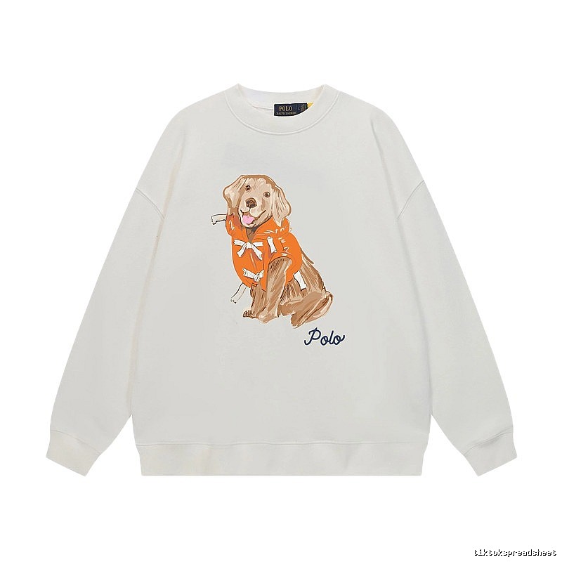 Ralph Lauren Polo Cute Pet Style White Sweatshirt