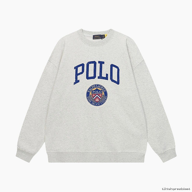 Ralph Lauren Polo series minimalist light gray sweatshirt