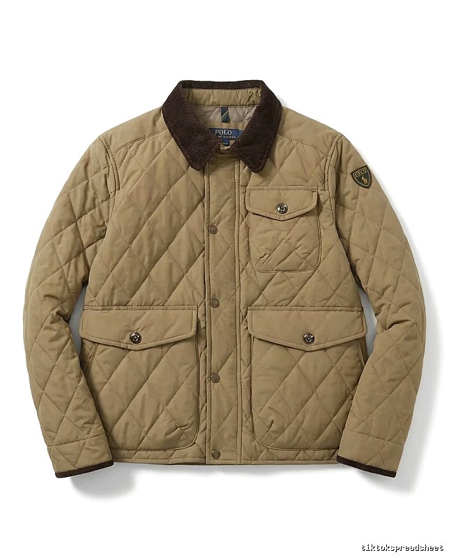 Ralph Lauren quilted retro-style khaki coat