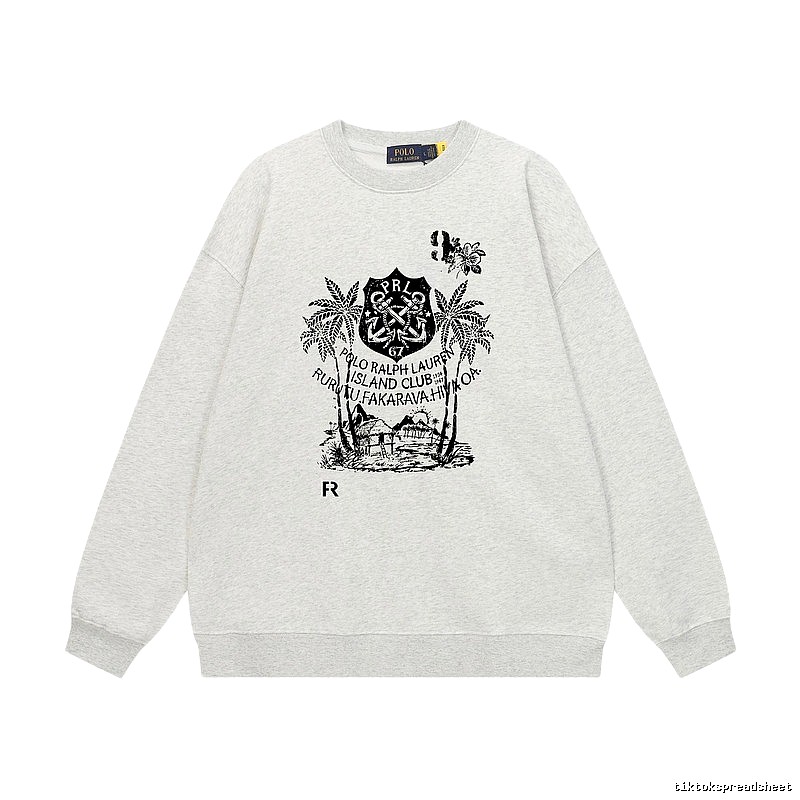 Ralph Lauren retro-style light gray sweatshirt