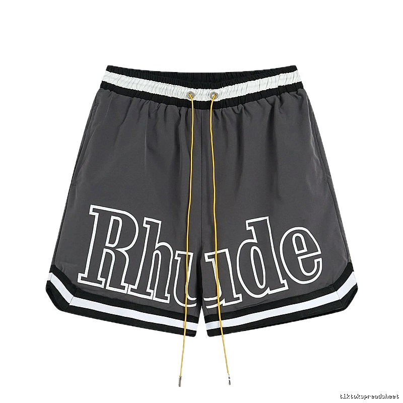 RHUDE letter - style grey shorts