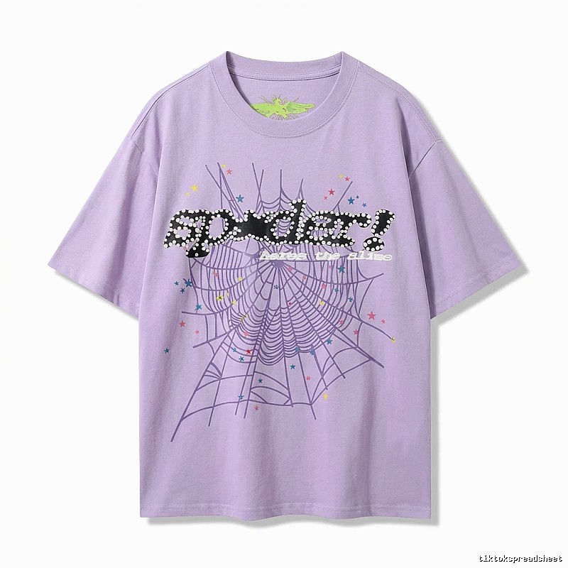 Sp5der Cobweb Style Light Purple T-shirt