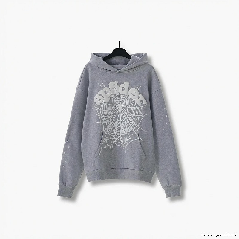 Sp5der Spider Web Print Grey Sweatshirt