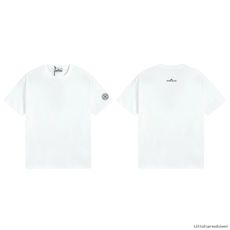 Stone Island Badge Minimalist Style White Short-sleeve T-shirt