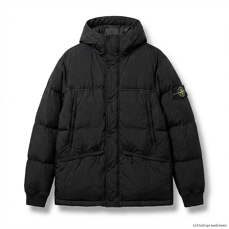 Stone Island functional style black down jacket