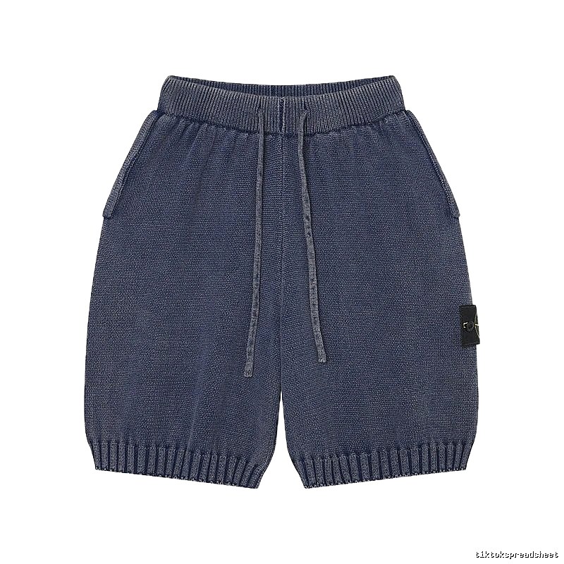 Stone Island Knit Casual Style Navy Blue Shorts