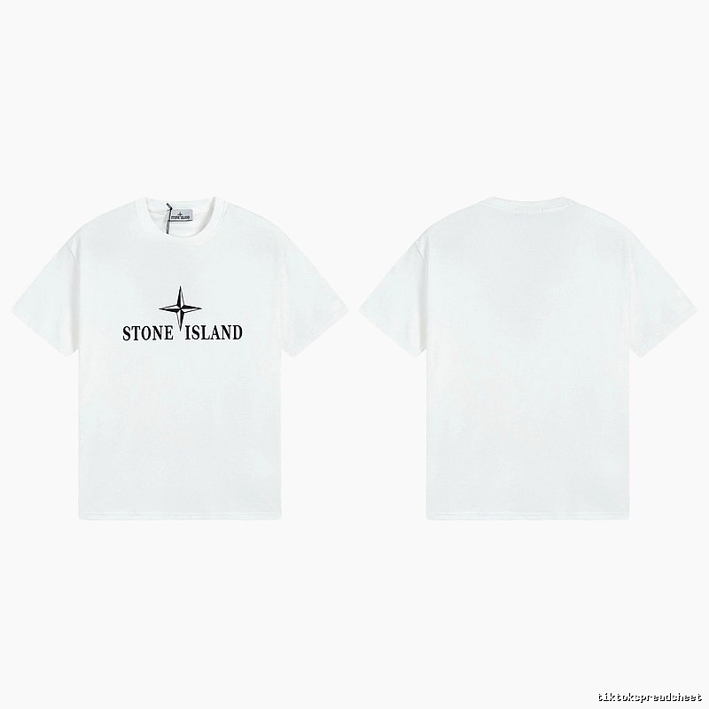 Stone Island Printed Street Style White T-Shirt