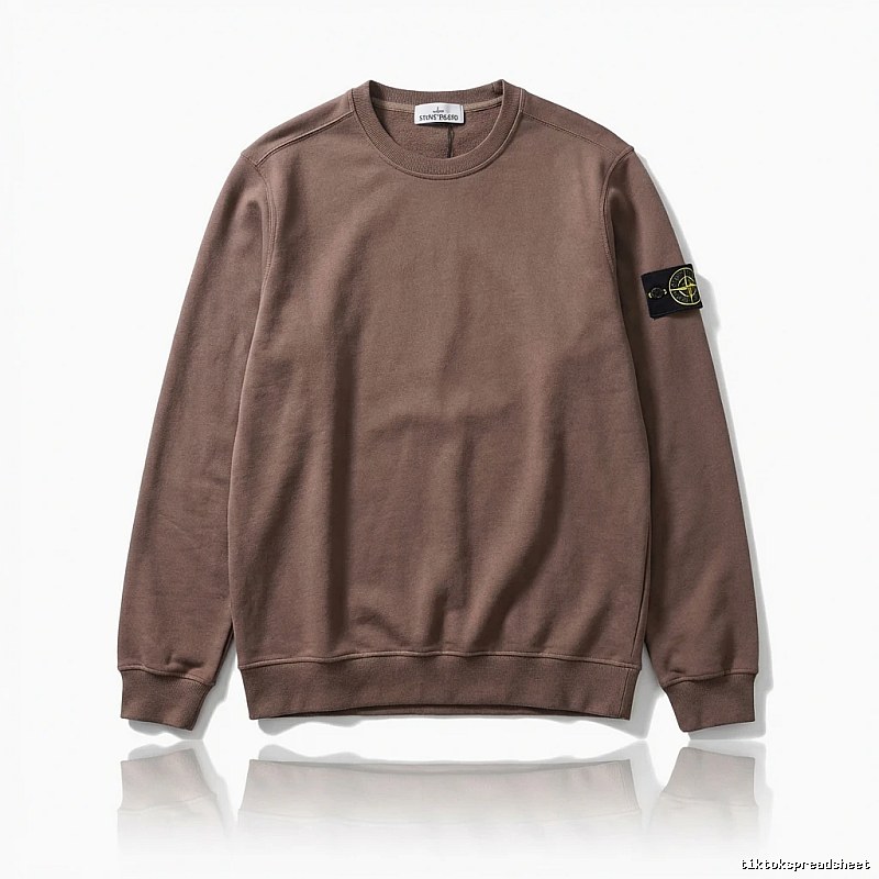 Stone Island Simple Style Coffee-colored Sweatshirt