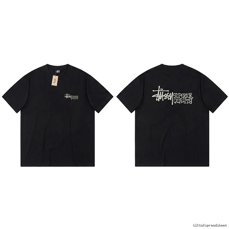 Stussy basic simple style black T-shirt
