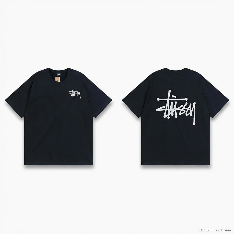 Stussy basic style simple black T-shirt