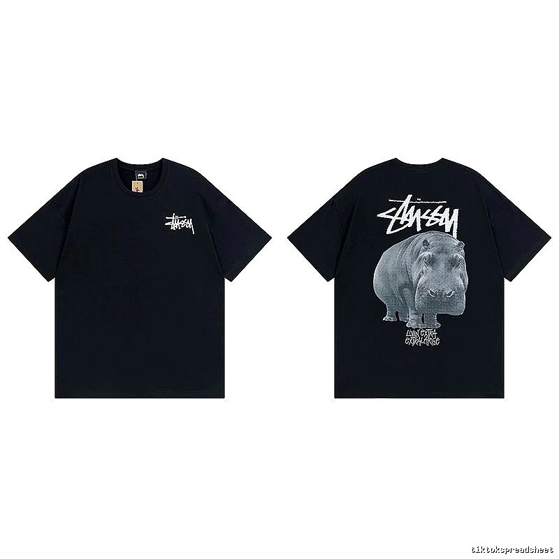 Stussy Black Spider Graphic T-Shirt Match Day Logo