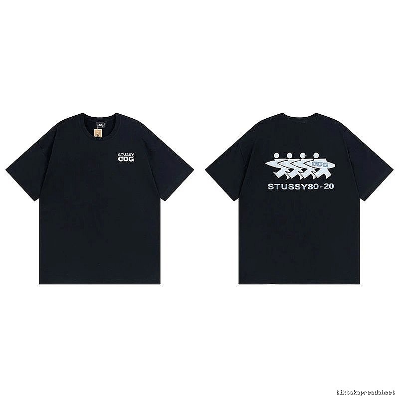 Stussy Black Spider Graphic T-Shirt Modern Fit Logo