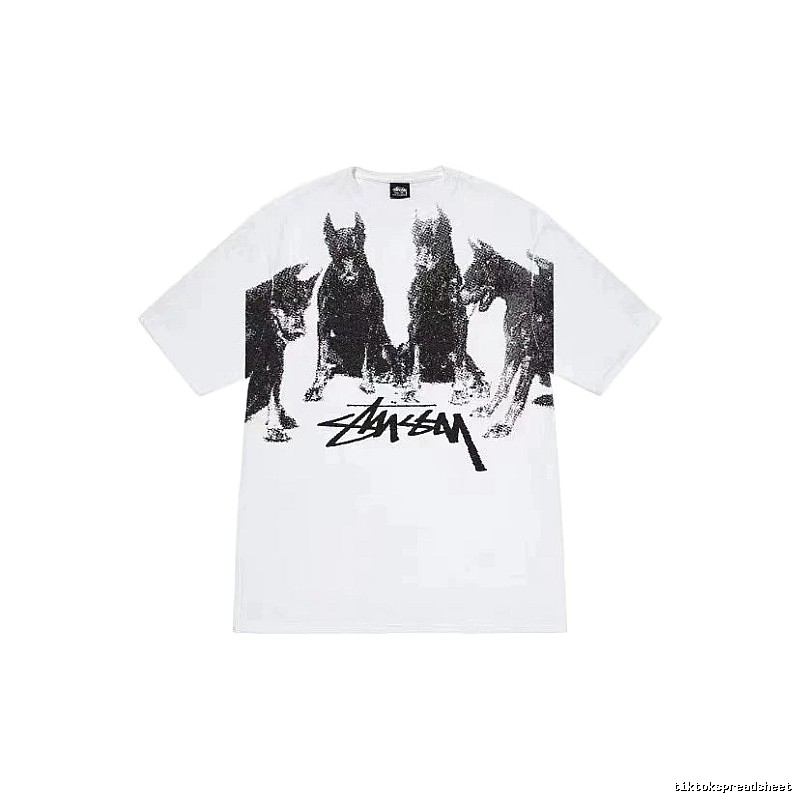 Stussy Casual Graphic T-shirt Black White Stussy for Streetwear Looks