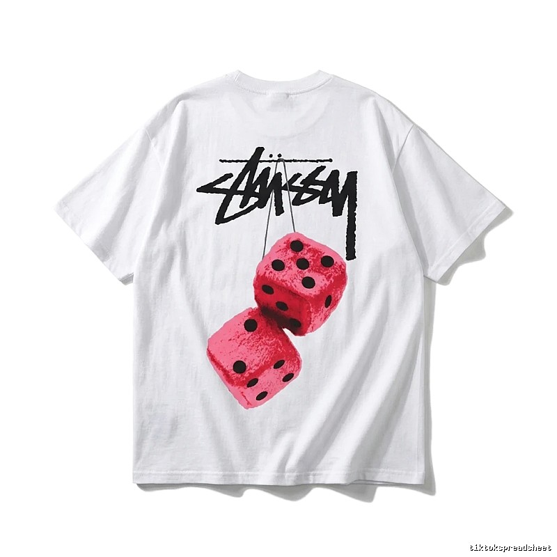 Stussy Dice Print White T-Shirt