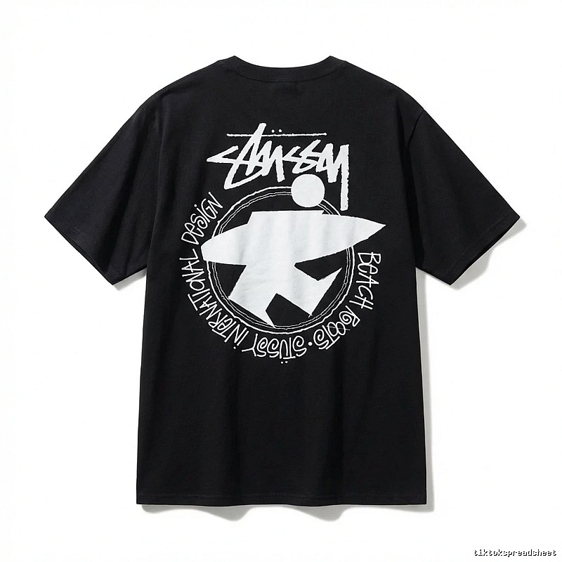 Stussy graffiti-style black T-shirt