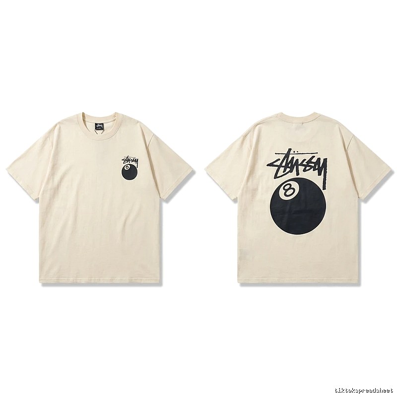Stussy No.8 Ball Series Retro-Style T-Shirt