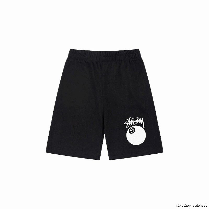 Stussy No.8 Ball Trend Brand Black Shorts