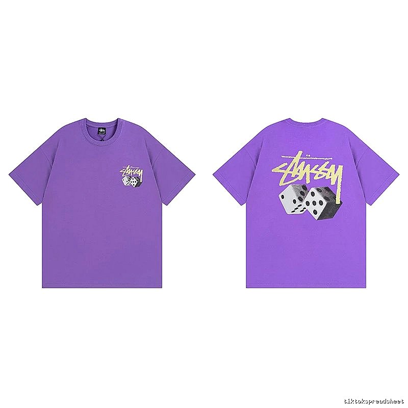 Stussy Purple Spider Graphic T-Shirt Campus Look Logo