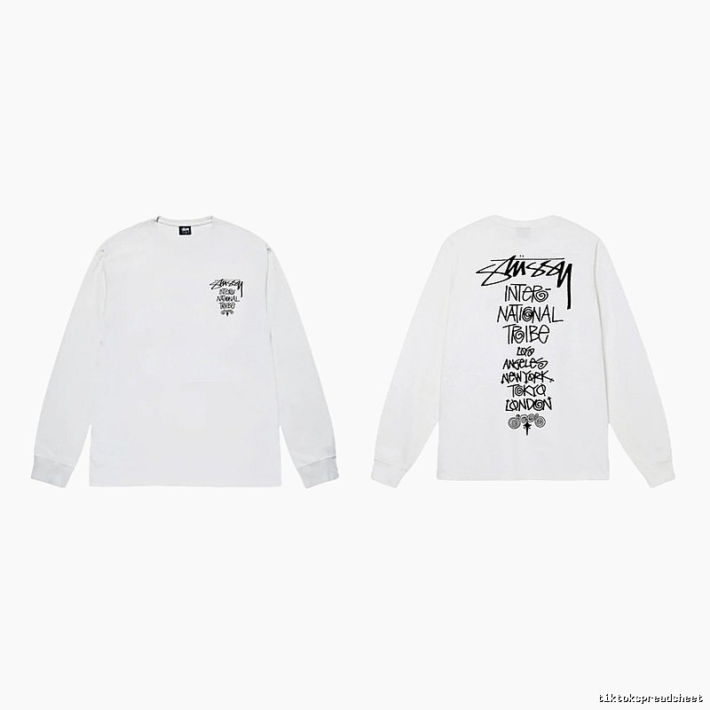 Stussy retro-style white long-sleeved shirt