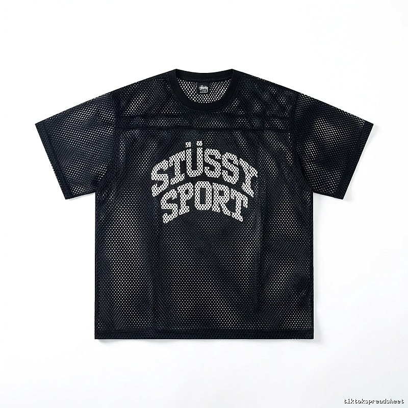 Stussy Sporty Black Mesh Shirt