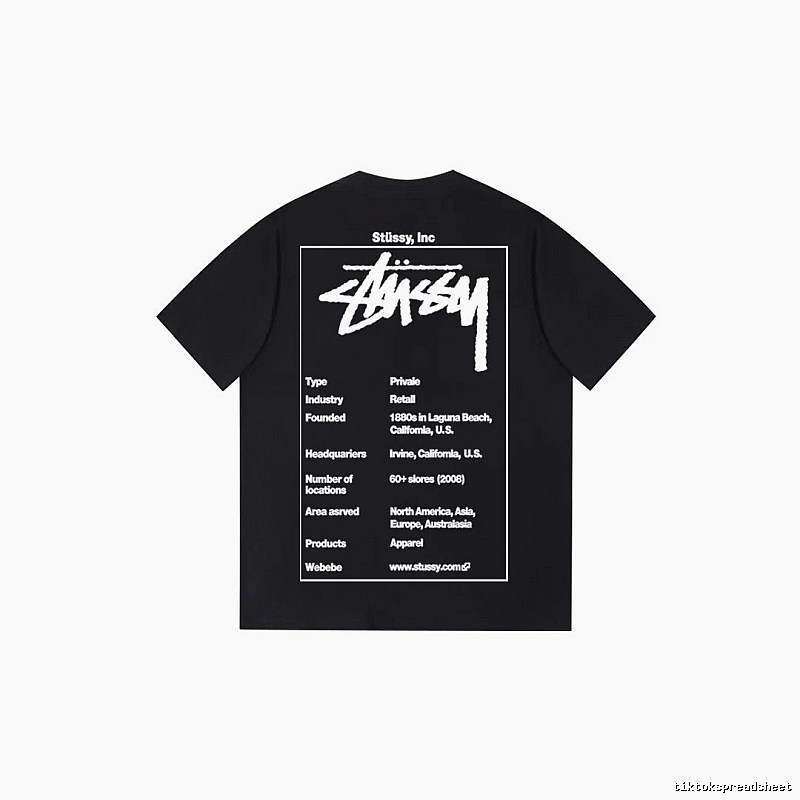 Stussy Travel Graphic T-shirt Black White Stussy with Modern Look