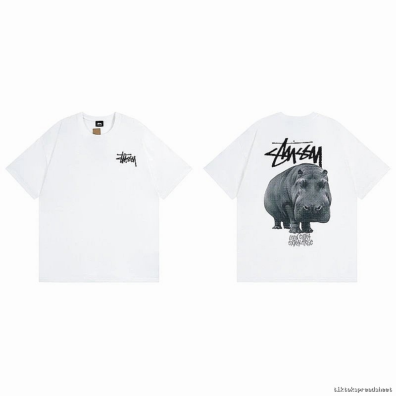 Stussy White Spider Graphic T-Shirt Relaxed Styling Logo