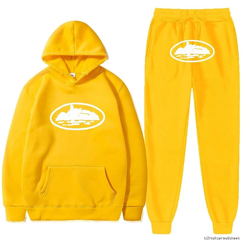 Stussy Yellow Tracksuit Set Modern Fit Logo