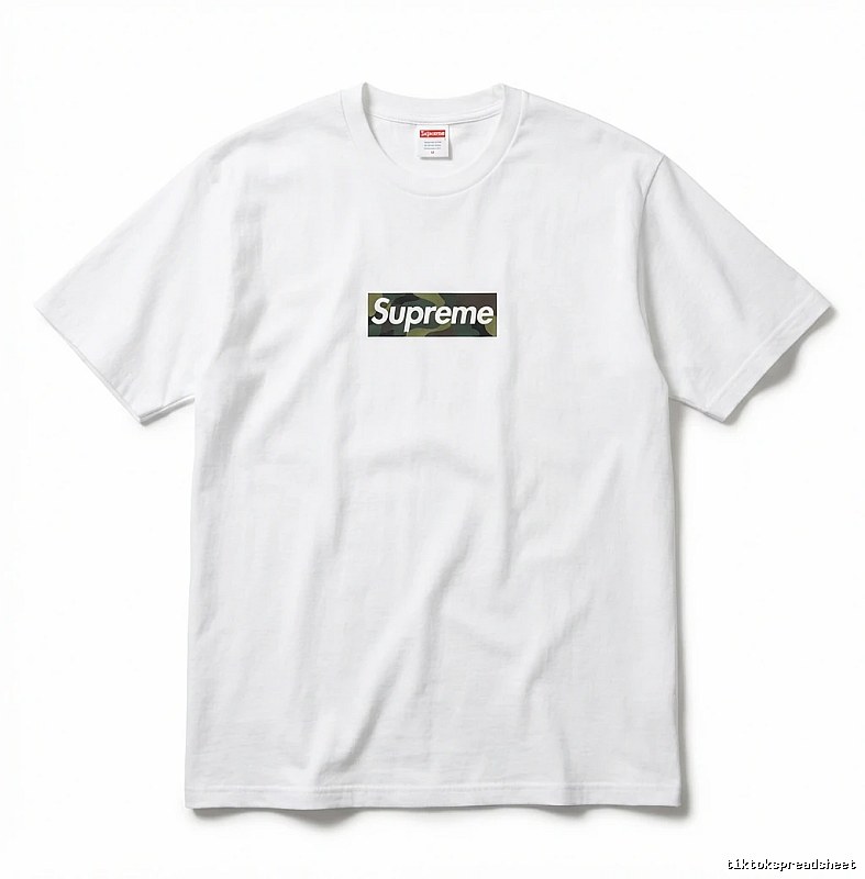 Supreme camouflage style white T-shirt
