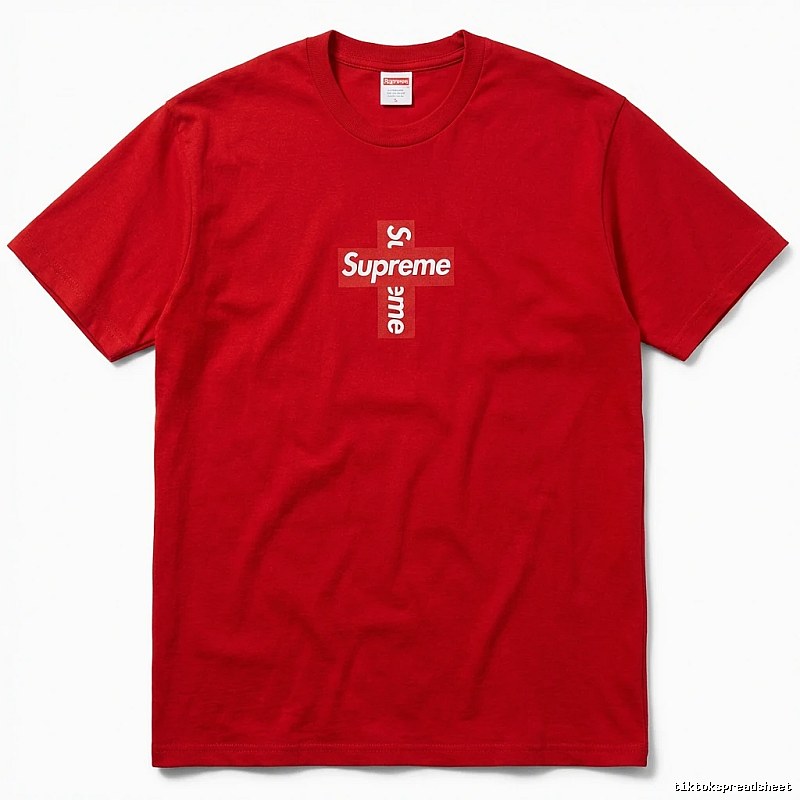 Supreme Cross Simple Style Red Clothes