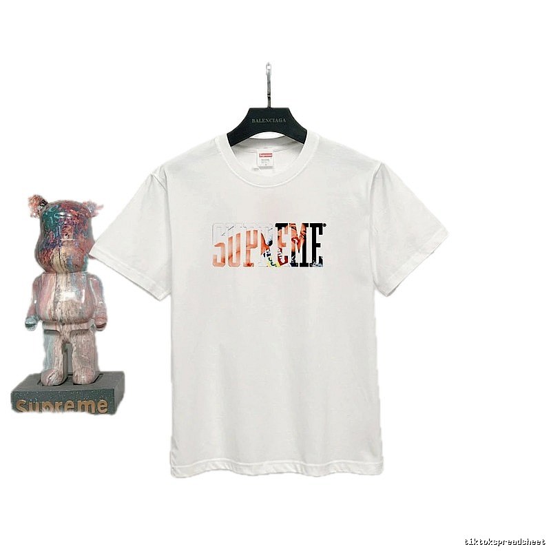 Supreme Printed Street Style White Short-sleeve T-shirt
