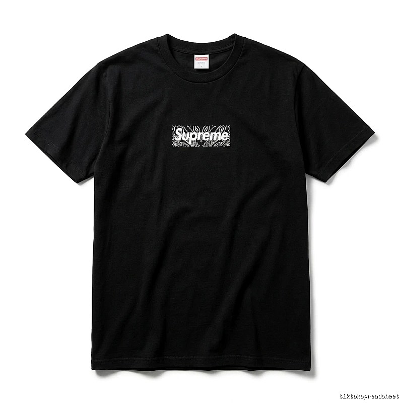 Supreme - printed trendy black T - shirt