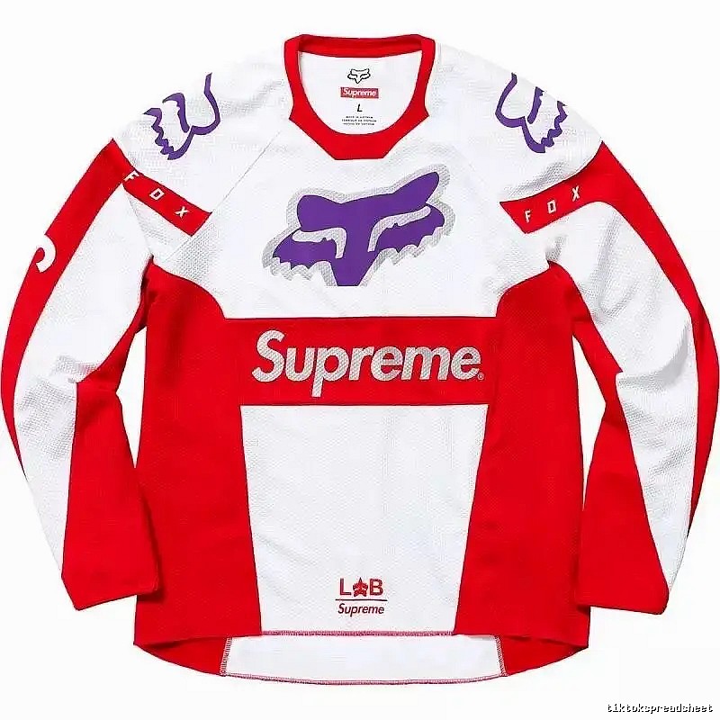 Supreme red and white sporty top