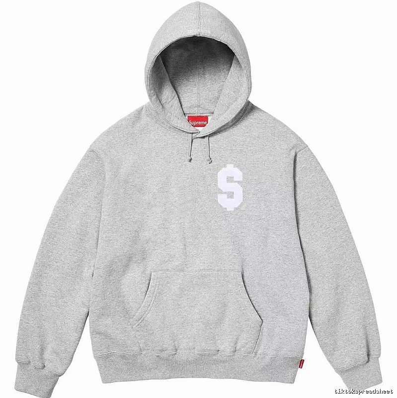 Supreme Travel Logo hoodie Gray Red Oversized with Soft Visual Tone