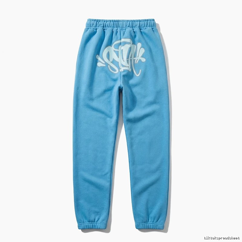 SynaWorld graffiti-style light blue sweatpants