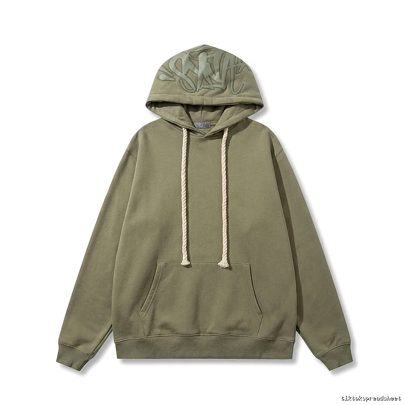 SynaWorld Graffiti-style Olive Green Hoodie