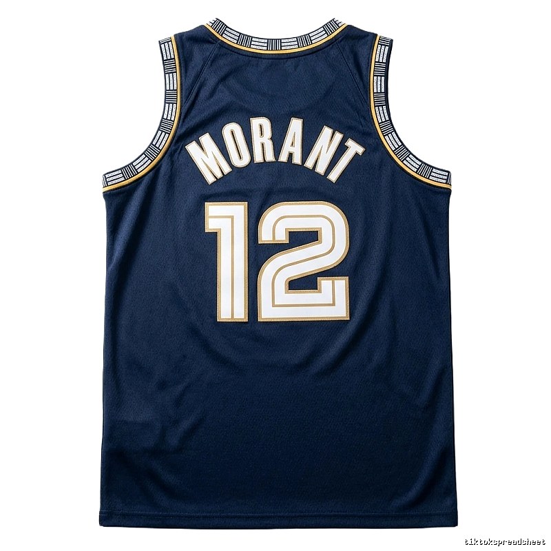 The black basketball uniform of Ja Morant of the Grizzlies.