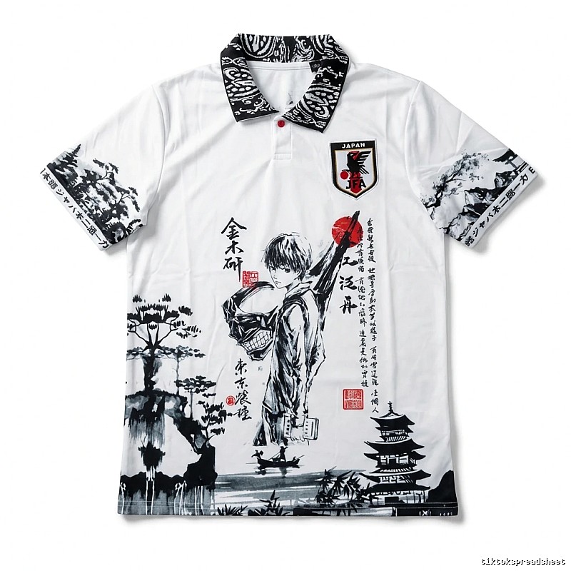 Tokyo Ghoul Ink-wash Style White Polo Shirt