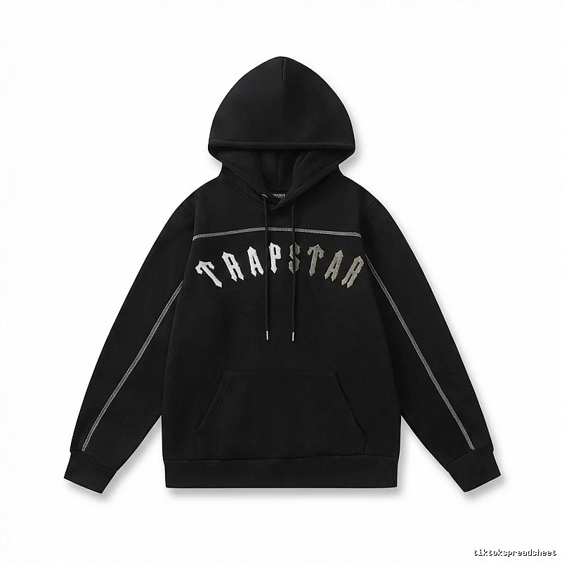 Trapstar Letter Black Tide Hoodie