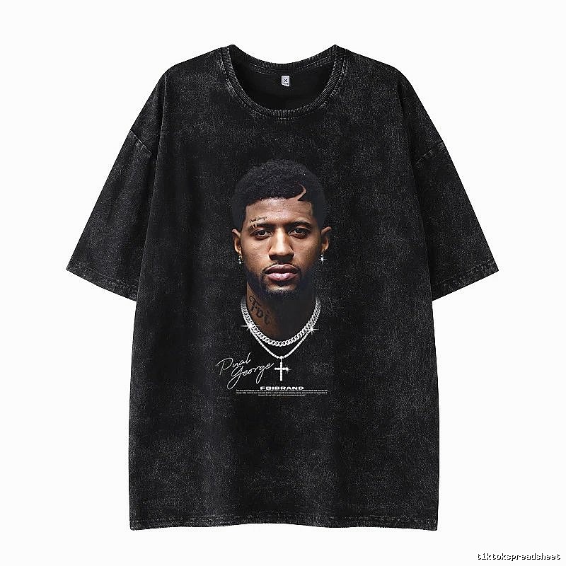 Tupac Logo Detail Portrait graphic T-shirt Black Tupac Collage with Relaxed Feel