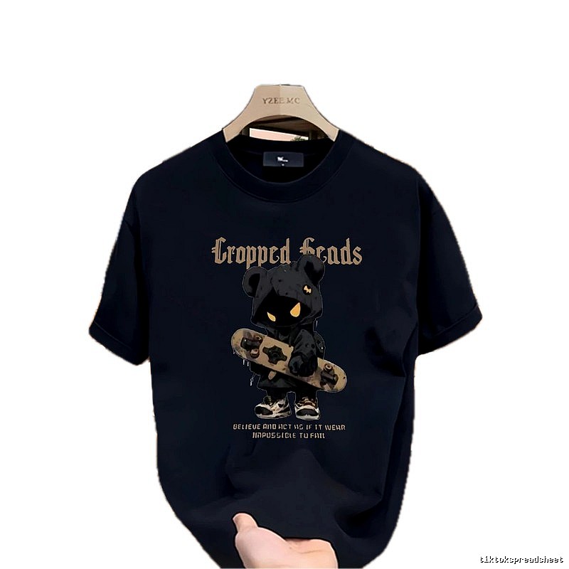 YZEEMC Trendy & Cool Skateboard Bear Navy T-shirt